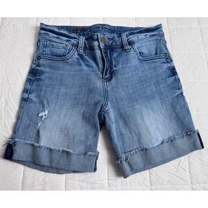 Kut from the Kloth Boyfriend Denim Shorts Blue Distressed Size 2